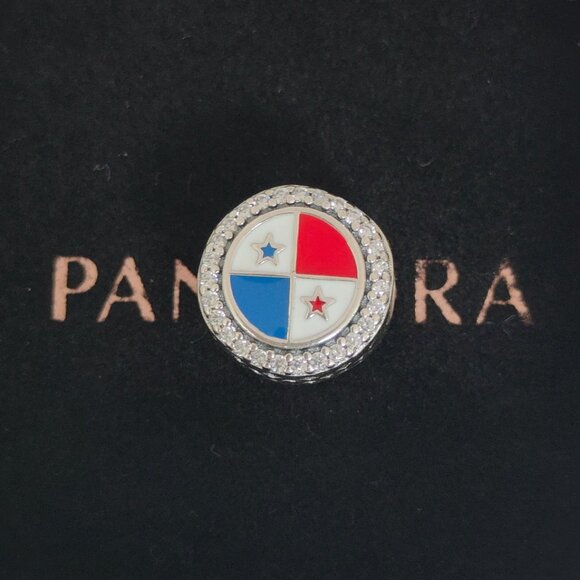 Pandora Panama Flag Bead Charm Bracelet Pendant S925 Silver with box - Picture 1 of 8